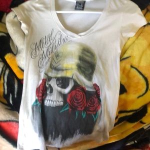 white metal mutisha shirts with skull